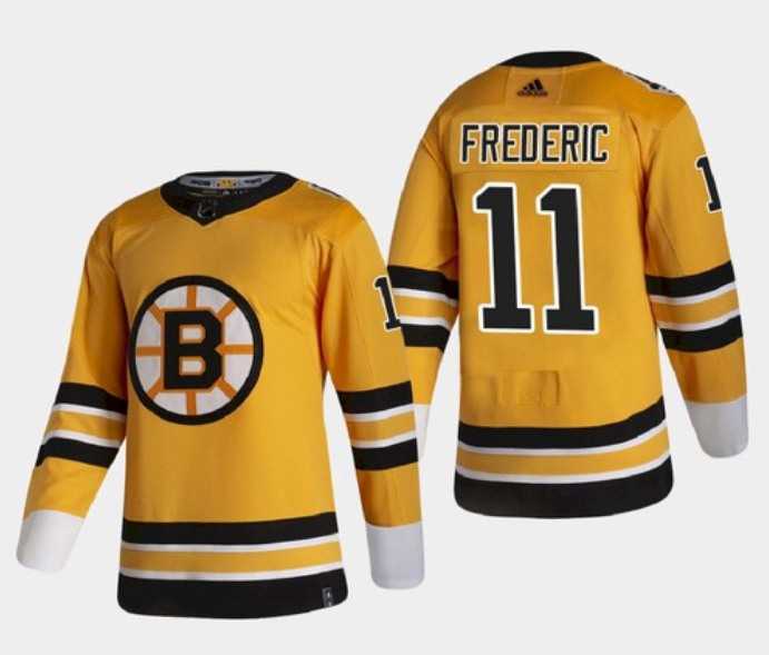 Men%27s Boston Bruins #11 Trent Frederic Gold Stitched NHL Jersey Dzhi->detroit red wings->NHL Jersey